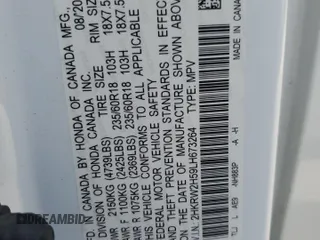 2020 Honda CR-V EX z VIN 2HKRW2H59LH673264, wystawiony jako Copart lot #56910865 z przebiegiem 93 994 mil mil oraz Szkoda całkowita • Salvage title. Historia ofert i sprzedaży dostępna na DreamBid. Obrazek 14.
