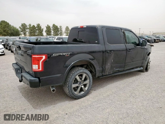 2015 Ford F-150 XLT with VIN 1FTEW1EF6FKD20492, listed as a Copart auction lot 57122105 with 126,576 mi miles and Salvage title. Bid and sale history available at DreamBid. Image 3.