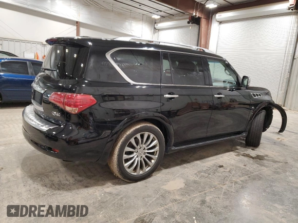 2016 Infiniti QX80 with VIN JN8AZ2NC2G9401262, listed as a Copart auction lot 58431295 with 199,030 mi miles and Non repairable. Bid and sale history available at DreamBid. Image 3.