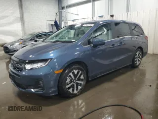 2025 Honda Odyssey EX-L z VIN 5FNRL6H66SB009185, wystawiony jako Copart lot #57158115 z przebiegiem 8 541 mil mil oraz Szkoda całkowita • Salvage title. Historia ofert i sprzedaży dostępna na DreamBid. Obrazek 1.