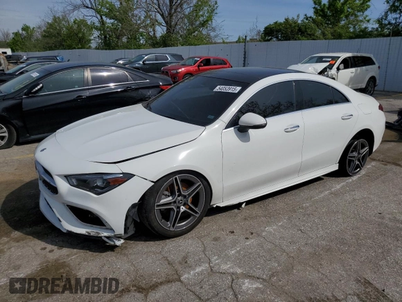 2022 Mercedes-Benz CLA 250 with VIN W1K5J4HB8NN299396, listed as a Copart auction lot 54053915 with 45,976 mi miles and Salvage Title. Bid and sale history available at DreamBid. Image 1.