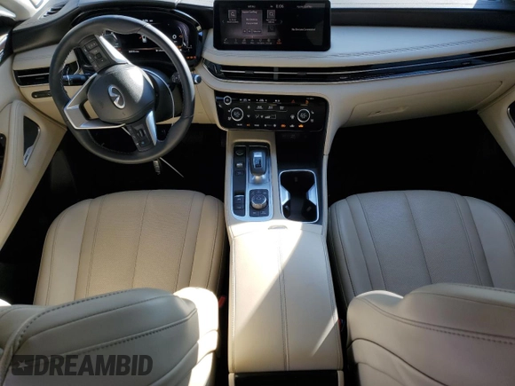 2023 Infiniti QX60 Sensory with VIN 5N1DL1GS2PC371655, listed as a Copart auction lot 57074995 with 20,018 mi miles and Salvage title. Bid and sale history available at DreamBid. Image 8.