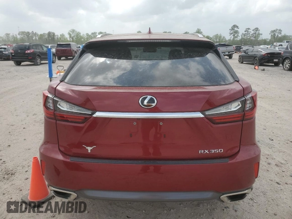 2016 Lexus RX 350 with VIN 2T2BZMCAXGC024764, listed as a Copart auction lot 51911485 with 55,639 mi miles and Salvage Title. Bid and sale history available at DreamBid. Image 6.
