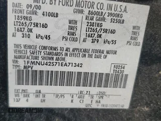 2001 Ford Excursion Limited z VIN 1FMNU42S71EA71342, wystawiony jako Copart lot #43636565 z przebiegiem 181 107 mil mil oraz Szkoda całkowita • Salvage title. Historia ofert i sprzedaży dostępna na DreamBid. Obrazek 15.