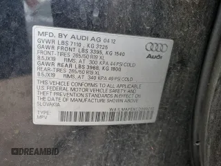 2012 Audi Q7 Premium Plus with VIN WA1LMAFEXCD009290, listed as a Copart auction lot 44557585 with 156,817 mi miles and Clean title. Bid and sale history available at DreamBid. Image 13.