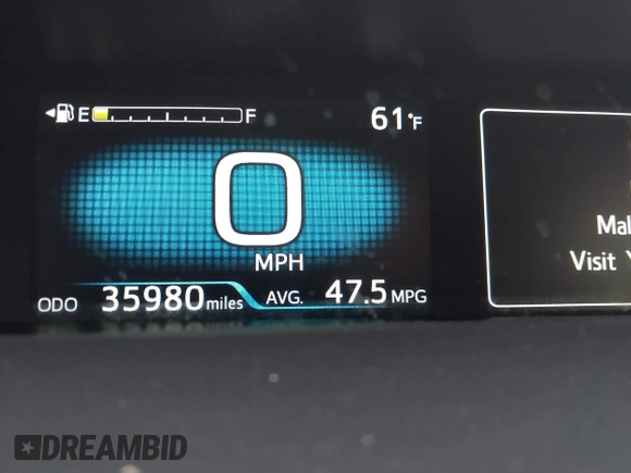 2022 Toyota Prius L Eco with VIN JTDKAMFU8N3164240, listed as a IAAI auction lot 41892462 with 35,980 mi miles and . Bid and sale history available at DreamBid. Image 7.