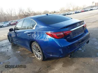 2020 Infiniti Q50 Red Sport 400 with VIN JN1FV7AR8LM660255, listed as a IAAI auction lot 41692654 with 64,773 mi miles and . Bid and sale history available at carsss.com. Image 3.