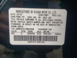 2007 Infiniti M45 Sdn with VIN JNKBY01E17M403594, listed as a Copart auction lot 71701264 with 69,449 mi miles and Salvage Title. Bid and sale history available at carsss.com. Image 12.