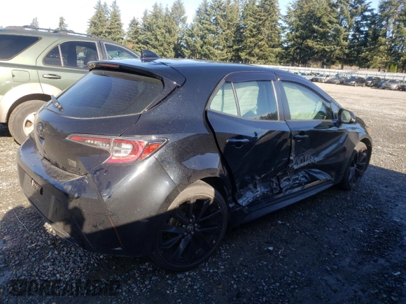 2022 Toyota Corolla Hatchback SE with VIN JTND4MBE5N3147177, listed as a Copart auction lot 79279194 with 38,593 mi miles and Salvage Title. Bid and sale history available at carsss.com. Image 3.