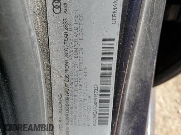 2016 Audi A7 Premium Plus z VIN WAUWGAFC8GN157332, wystawiony jako Copart lot #47421835 z przebiegiem 86 170 mil mil oraz Szkody całkowita. Historia ofert i sprzedaży dostępna na DreamBid. Obrazek 12.
