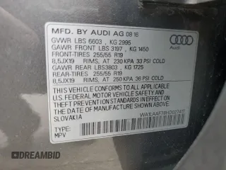 2017 Audi Q7 Premium Plus with VIN WA1LAAF78HD027417, listed as a Copart auction lot 50961825 with 122,053 mi miles and Salvage Title. Bid and sale history available at carsss.com. Image 16.