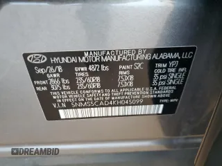 2019 Hyundai Santa Fe Ultimate with VIN 5NMS5CAD4KH045099, listed as a Copart auction lot 74817564 with 80,182 mi miles and Salvage Title. Bid and sale history available at carsss.com. Image 13.