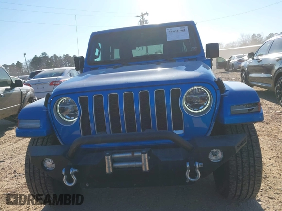 2022 Jeep Wrangler Unlimited Sahara with VIN 1C4JJXP64NW192452, listed as a IAAI auction lot 41631295 with 23,738 mi miles and . Bid and sale history available at DreamBid. Image 12.