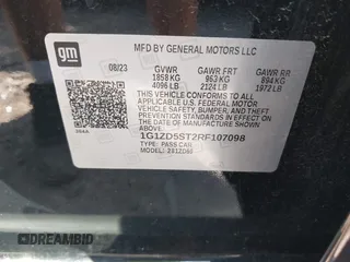 2024 Chevrolet Malibu LT with VIN 1G1ZD5ST2RF107098, listed as a IAAI auction lot 42218685 with 40,048 mi miles and . Bid and sale history available at DreamBid. Image 9.