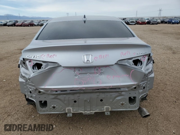 2025 Honda Civic Sport with VIN 2HGFE2F52SH505791, listed as a Copart auction lot 51337905 with 4,857 mi miles and Salvage Title. Bid and sale history available at carsss.com. Image 6.