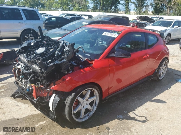 2021 Hyundai Veloster N with VIN KMHT36AH6MU010702, listed as a Copart auction lot 63672044 with 42,384 mi miles and Salvage Title. Bid and sale history available at carsss.com. Image 1.