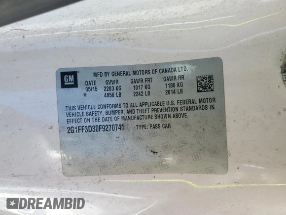 2015 Chevrolet Camaro LT z VIN 2G1FF3D30F9270741, wystawiony jako Copart lot #56735745 z przebiegiem 95 354 mil mil oraz Czysty tytuł • Clean title. Historia ofert i sprzedaży dostępna na DreamBid. Obrazek 12.