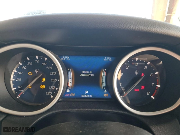 2018 Maserati Ghibli with VIN ZAM57XSA3J1273909, listed as a Copart auction lot 68951253 with 59,308 mi miles. Bid and sale history available at carsss.com. Image 9.