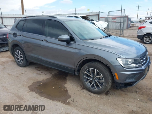 2021 Volkswagen Tiguan S with VIN 3VV0B7AX0MM017433, listed as a IAAI auction lot 42017125 with 54,624 mi miles and . Bid and sale history available at DreamBid. Image 1.