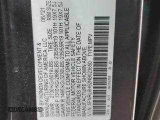 2022 Honda Odyssey Elite с VIN 5FNRL6H92NB023650, выставлен на аукционе Copart как лот 52093035 с пробегом 64 119 миль миль и Списание • Salvage title. История ставок и продаж доступна на DreamBid. Изображение 15.