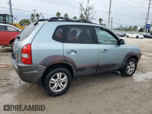 2008 Hyundai Tucson SE with VIN KM8JN12D08U863389, listed as a Copart auction lot 76446864 with 124,654 mi miles and Salvage Title. Bid and sale history available at carsss.com. Image 3.