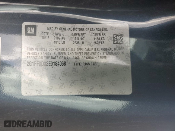 2014 Chevrolet Camaro LT z VIN 2G1FF3D32E9184068, wystawiony jako Copart lot #49010485 z przebiegiem 76 642 mil mil oraz Szkoda całkowita • Salvage title. Historia ofert i sprzedaży dostępna na DreamBid. Obrazek 12.