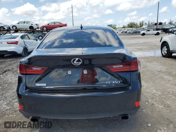 2015 Lexus IS 350 with VIN JTHBE1D25F5016197, listed as a Copart auction lot 55535365 with 56,987 mi miles and Salvage title. Bid and sale history available at DreamBid. Image 6.