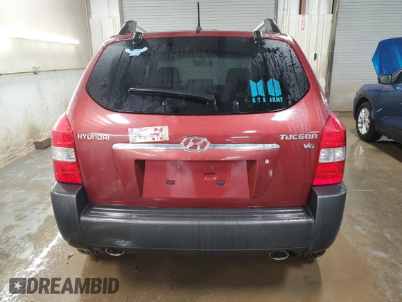 2007 Hyundai Tucson SE with VIN KM8JN12D97U635826, listed as a Copart auction lot 41825685 with 164,090 mi miles and Salvage Title. Bid and sale history available at carsss.com. Image 6.