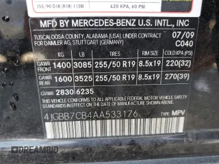 2010 Mercedes-Benz M 550 with VIN 4JGBB7CB4AA533176, listed as a Copart auction lot 49954325 with 165,620 mi miles and Salvage Title. Bid and sale history available at DreamBid. Image 13.