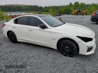 2017 Infiniti Q50 Red Sport 400 with VIN JN1FV7AP7HM850246, listed as a Copart auction lot 58536135 with Not provided miles and Salvage title. Bid and sale history available at DreamBid. Image 4.