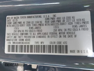 2025 Mazda CX-50 S Select z VIN 7MMVABAM9SN348045, wystawiony jako IAAI lot #42077636 z przebiegiem 2 211 mil mil oraz . Historia ofert i sprzedaży dostępna na DreamBid. Obrazek 9.