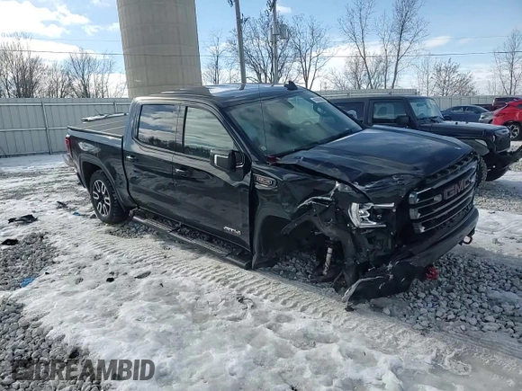 2021 GMC Sierra 1500 AT4 with VIN 3GTP9EEL0MG403871, listed as a Copart auction lot 43845305 with 51,209 mi miles and Non Repairable. Bid and sale history available at carsss.com. Image 10.