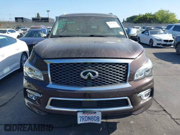 2016 Infiniti QX80 with VIN JN8AZ2NC1G9401091, listed as a IAAI auction lot 42497807 with 77,179 mi miles and . Bid and sale history available at DreamBid. Image 13.