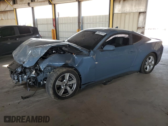 2024 Ford Mustang EcoBoost with VIN 1FA6P8TH8R5122598, listed as a Copart auction lot 58627015 with 15,557 mi miles and Salvage title. Bid and sale history available at DreamBid. Image 1.
