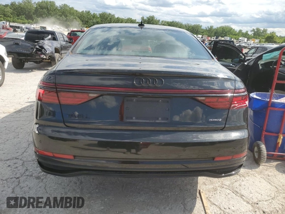 2022 Audi A8 with VIN WAULDAF89NN006262, listed as a Copart auction lot 57478025 with 13,020 mi miles and Salvage title. Bid and sale history available at DreamBid. Image 6.