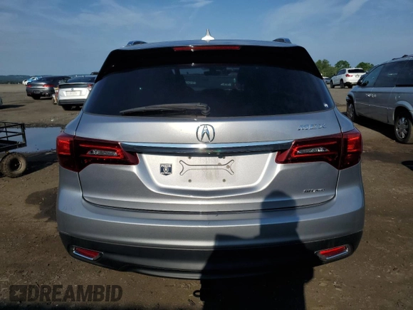 2016 Acura MDX Technology with VIN 5FRYD4H47GB062513, listed as a Copart auction lot 62311665 with 124,975 mi miles and Salvage title. Bid and sale history available at DreamBid. Image 6.