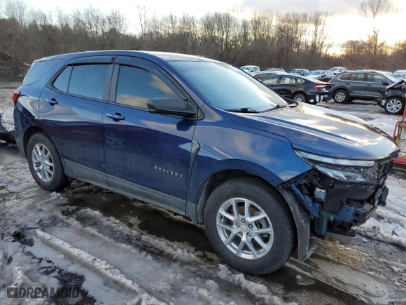 2022 Chevrolet Equinox LS with VIN 3GNAXSEVXNS237361, listed as a Copart auction lot 45090815 with 51,762 mi miles and Salvage Title. Bid and sale history available at carsss.com. Image 4.