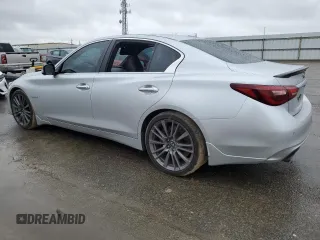 2018 Infiniti Q50 Red Sport 400 with VIN JN1FV7AP7JM461483, listed as a Copart auction lot 49177425 with 115,605 mi miles and Salvage title. Bid and sale history available at DreamBid. Image 2.