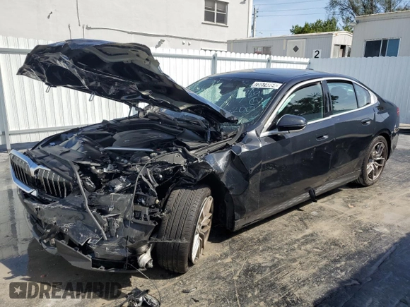 2024 BMW 5 Series 530i with VIN WBA43FJ08RCP86200, listed as a Copart auction lot 75574864 with 0 mi miles and Non Repairable. Bid and sale history available at carsss.com. Image 1.
