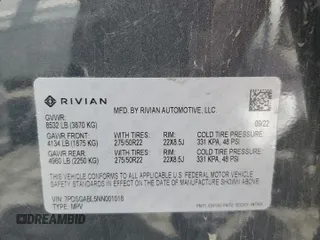 2022 Rivian R1S Launch Edition z VIN 7PDSGABL5NN001018, wystawiony jako Copart lot #56914725 z przebiegiem 26 156 mil mil oraz Szkoda całkowita • Salvage title. Historia ofert i sprzedaży dostępna na DreamBid. Obrazek 14.