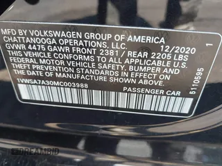 2021 Volkswagen Passat SE z VIN 1VWSA7A30MC003988, wystawiony jako IAAI lot #42238431 z przebiegiem 43 208 mil mil oraz . Historia ofert i sprzedaży dostępna na DreamBid. Obrazek 9.