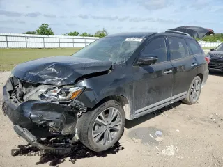 2020 Nissan Pathfinder Platinum z VIN 5N1DR2DM8LC593296, wystawiony jako Copart lot #53353255 z przebiegiem 92 232 mil mil oraz Szkoda całkowita • Salvage title. Historia ofert i sprzedaży dostępna na DreamBid. Obrazek 1.