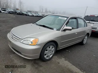 2001 Honda Civic EX with VIN 2HGES26741H593411, listed as a Copart auction lot 87080604 with 0 mi miles and Salvage Title. Bid and sale history available at carsss.com. Image 1.