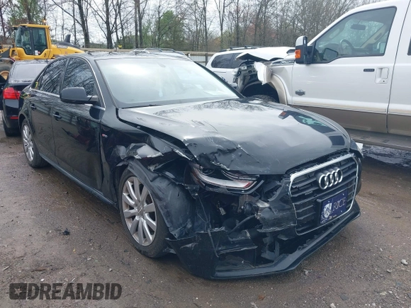 2015 Audi A4 Premium with VIN WAUBFAFL4FA058837, listed as a IAAI auction lot 41907805 with 135,804 mi miles. Bid and sale history available at carsss.com. Image 1.
