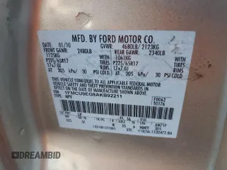 2010 Ford Escape Limited with VIN 1FMCU9EG9AKB92211, listed as a Copart auction lot 64062905 with 180,721 mi miles and Salvage title. Bid and sale history available at DreamBid. Image 14.