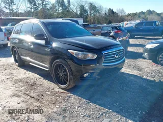 2014 Infiniti QX60 with VIN 5N1AL0MM0EC501867, listed as a IAAI auction lot 41157279 with 148,283 mi miles. Bid and sale history available at carsss.com. Image 1.
