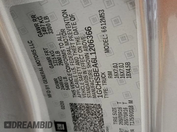 2020 Chevrolet Colorado 2WD Work Truck z VIN 1GCHSBEA6L1206366, wystawiony jako Copart lot #46442665 z przebiegiem 105 436 mil mil oraz Szkoda całkowita • Salvage title. Historia ofert i sprzedaży dostępna na DreamBid. Obrazek 12.