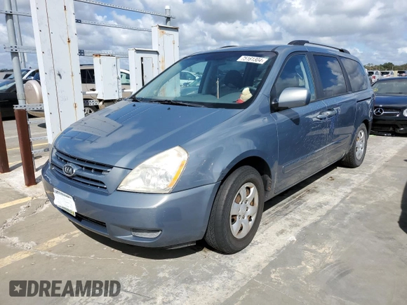 2009 Kia Sedona LX with VIN KNDMB233296314448, listed as a Copart auction lot 75161304 with 0 mi miles and Salvage Title. Bid and sale history available at carsss.com. Image 1.