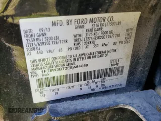 2014 Ford F-350 XLT with VIN 1FT8W3BT2EEA54050, listed as a Copart auction lot 50062505 with 142,252 mi miles and Salvage title. Bid and sale history available at DreamBid. Image 12.