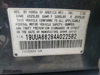 2004 Acura TL with VIN 19UUA66284A022582, listed as a Copart auction lot 51499615 with 384,797 mi miles and Salvage Title. Bid and sale history available at carsss.com. Image 13.